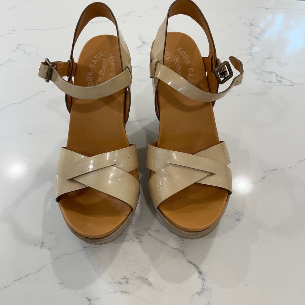 Kork Ease Bette 2.0 Wedge Sandal Natural Vanilla Leather K37602 Women’s 7